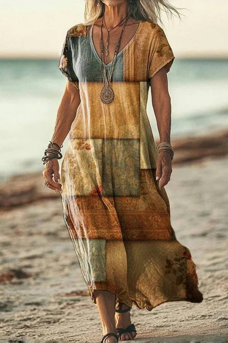 CWDMD6217_NEW SUMMER RETRO PRINT CASUAL DRESS