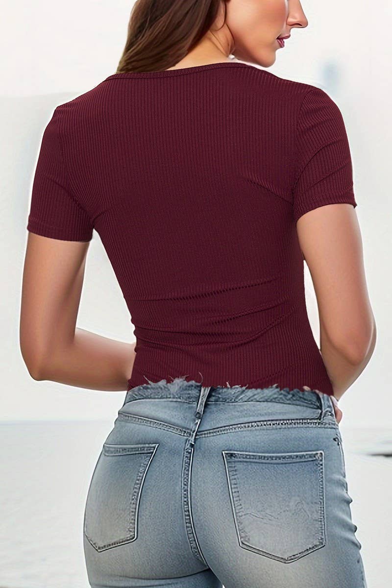 CWSBSS0050_SEXY SLIM FIT KNOT FRONT RIBBED BODYSUIT