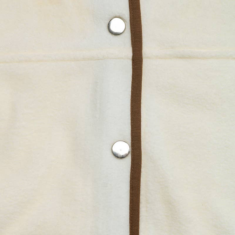 Color-blocking fleece single-breasted jacket