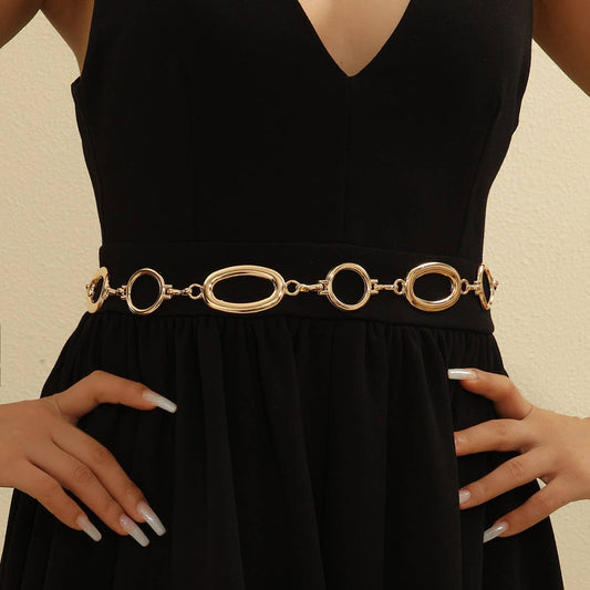 Fashionable and simple round metal waist chain