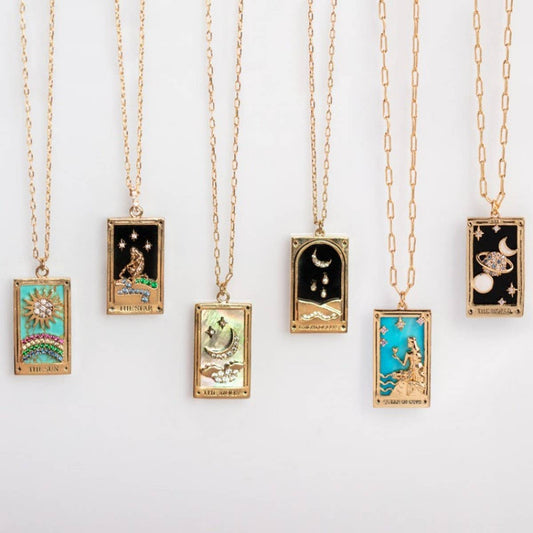 NEW RETRO DIAMOND DROP OIL SQUARE NECKLACE