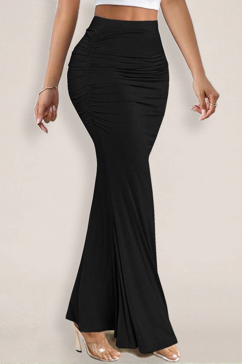 CWBLS0427_SUMMER SEXY HIGH-WAISTED RUCHED MAXI SKIRT