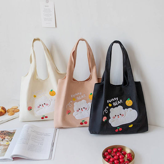 Large Embroidered Canvas Shoulder Bag for Students_CWAB5628