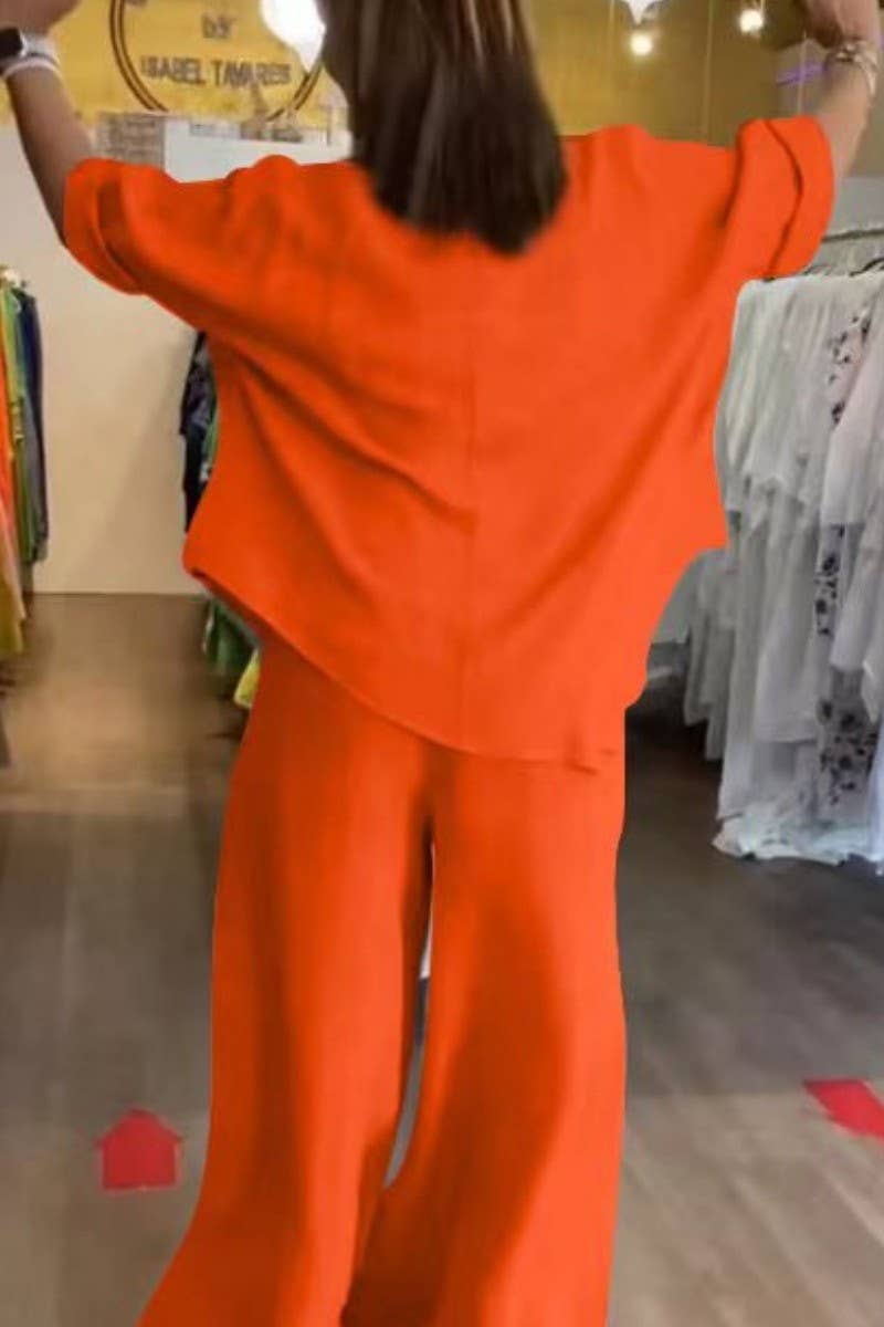 CWSTB1419_SOLID COLOR BAT SLEEVE COTTON AND LINEN SUIT