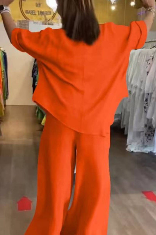 CWSTB1419_SOLID COLOR BAT SLEEVE COTTON AND LINEN SUIT