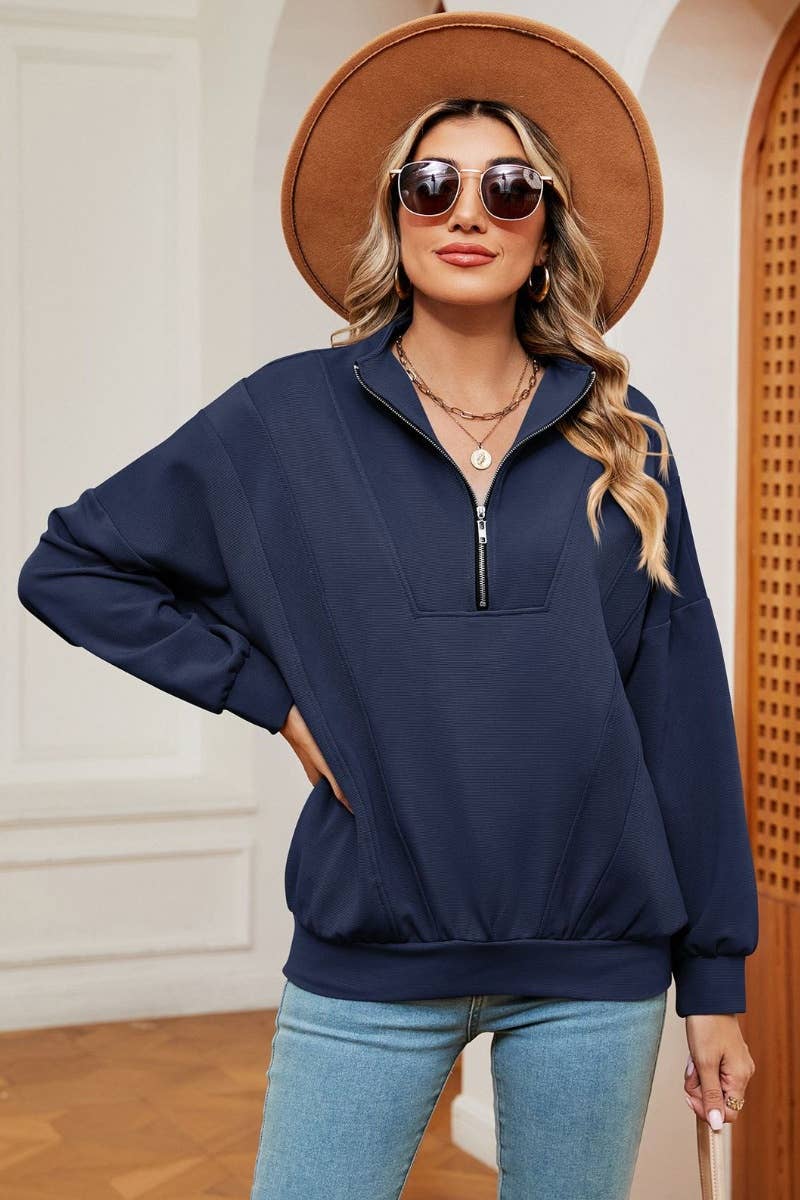 CWOHOL0988_LONG-SLEEVED HOODIE WITH LAPEL ZIP POCKET