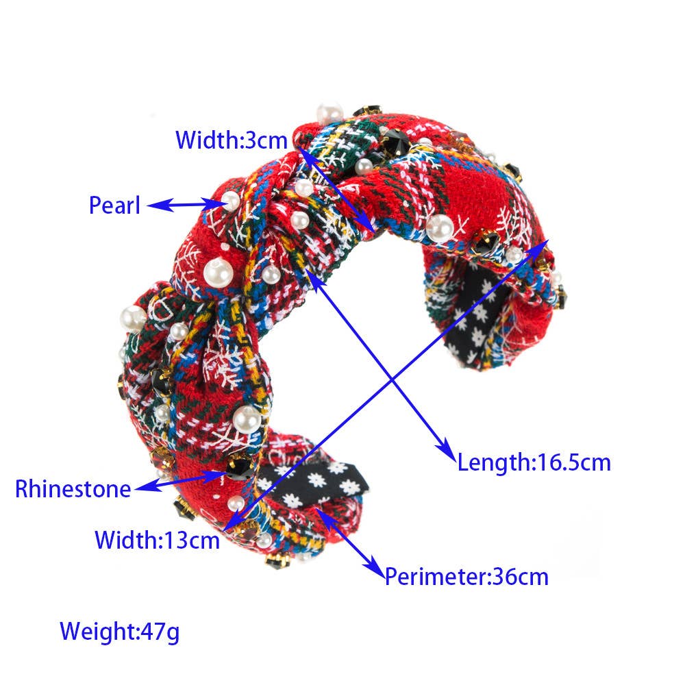 CHRISTMAS SERIES SNOWFLAKE KNOTTED HEADBAND