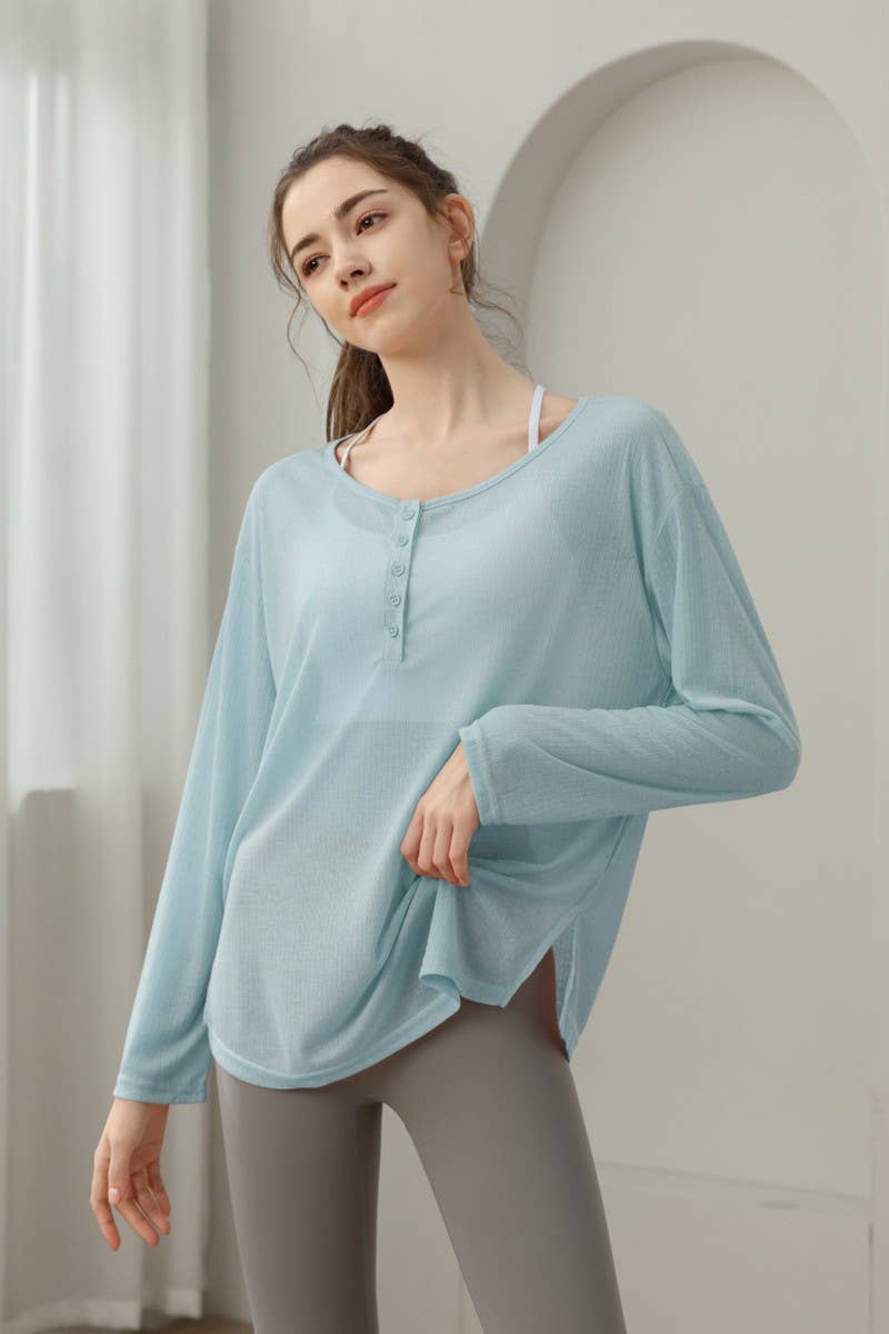 CWTBLL3634_NEW THIN SUN-PROOF LOOSE YOGA CLOTHES