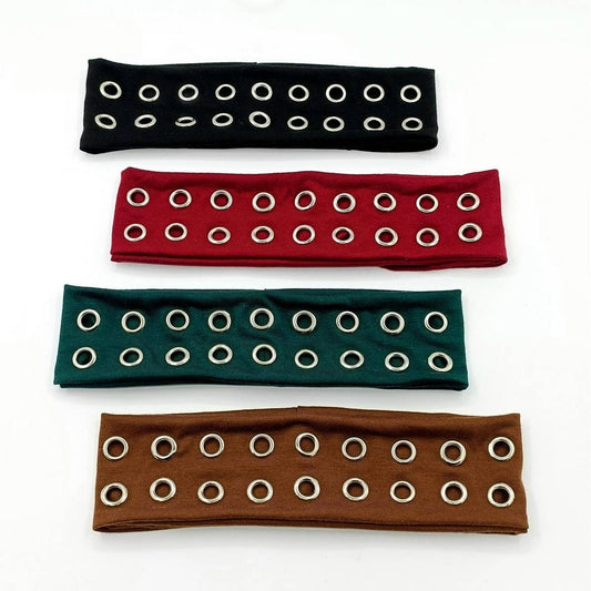 Elastic Fabric With Eyelets Punk Headwrap