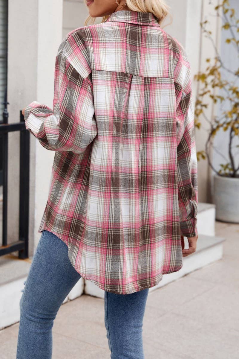 CWTSTL1455_LOOSE-FITTING BUTTON-DOWN PLAID SHIRT