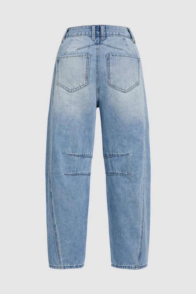 CWJP0593_HIGH WAIST LOOSE STRAIGHT WIDE LEG DENIM PANTS