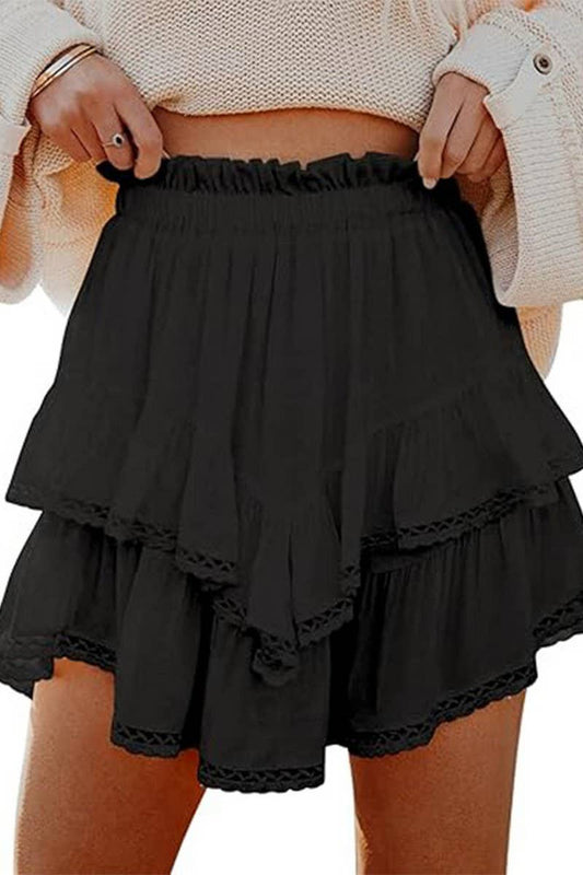 CWBSS0455_HIGH WAIST LAYERED RUFFLE MINI SKIRT
