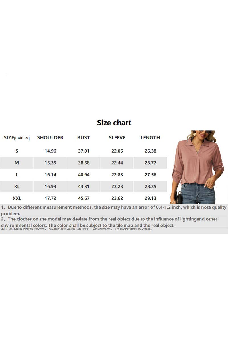 CWTBLL3627_AUTUMN ELASTIC V-NECK LONG-SLEEVED T-SHIRT TOP