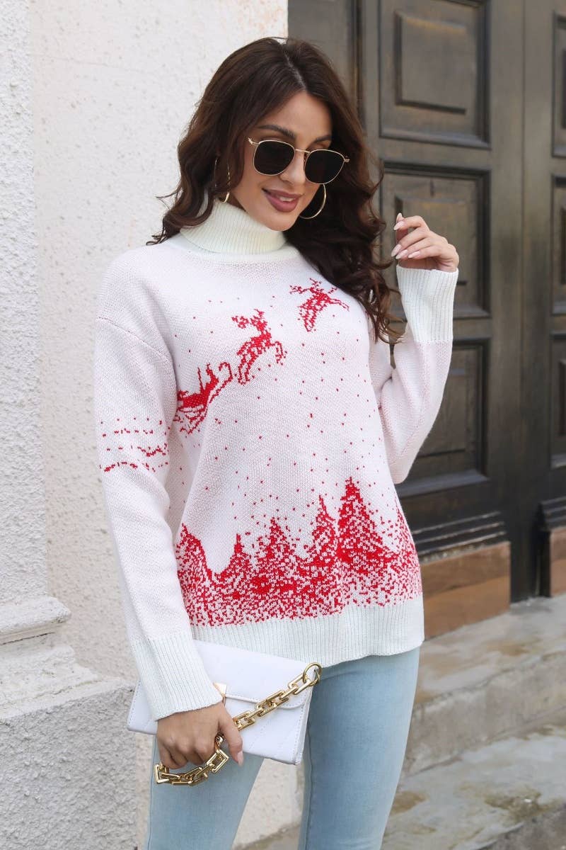 CWOSWL6399_CHRISTMAS TURTLENECK AND LONG-SLEEVED SWEATER