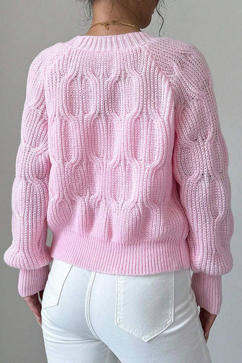 CWOCAL00687_SOLID LONG SLEEVE BOW KNIT CARDIGAN