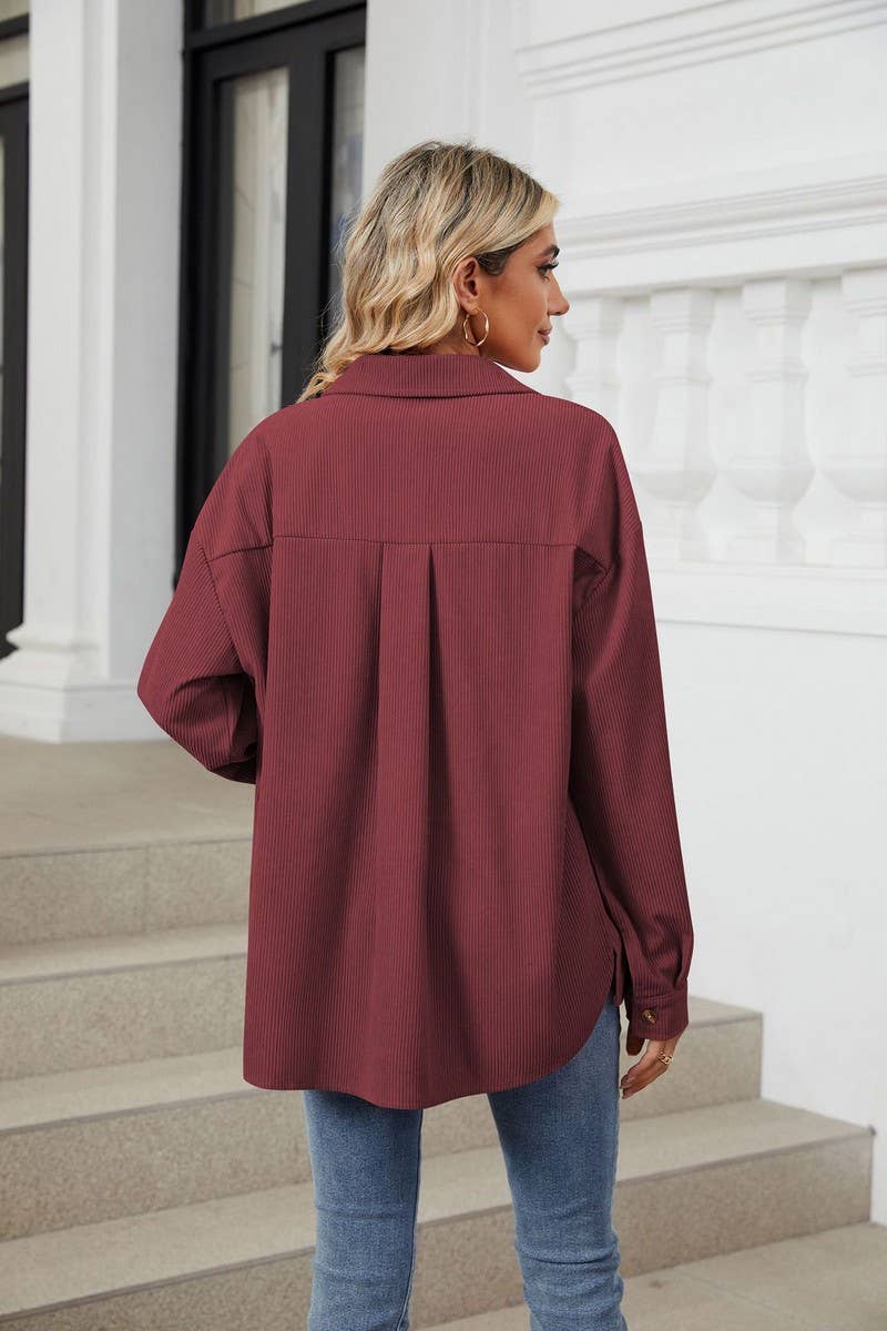 CWOCO0884_SOLID COLOR LAPEL POCKET KNIT SHIRT COAT