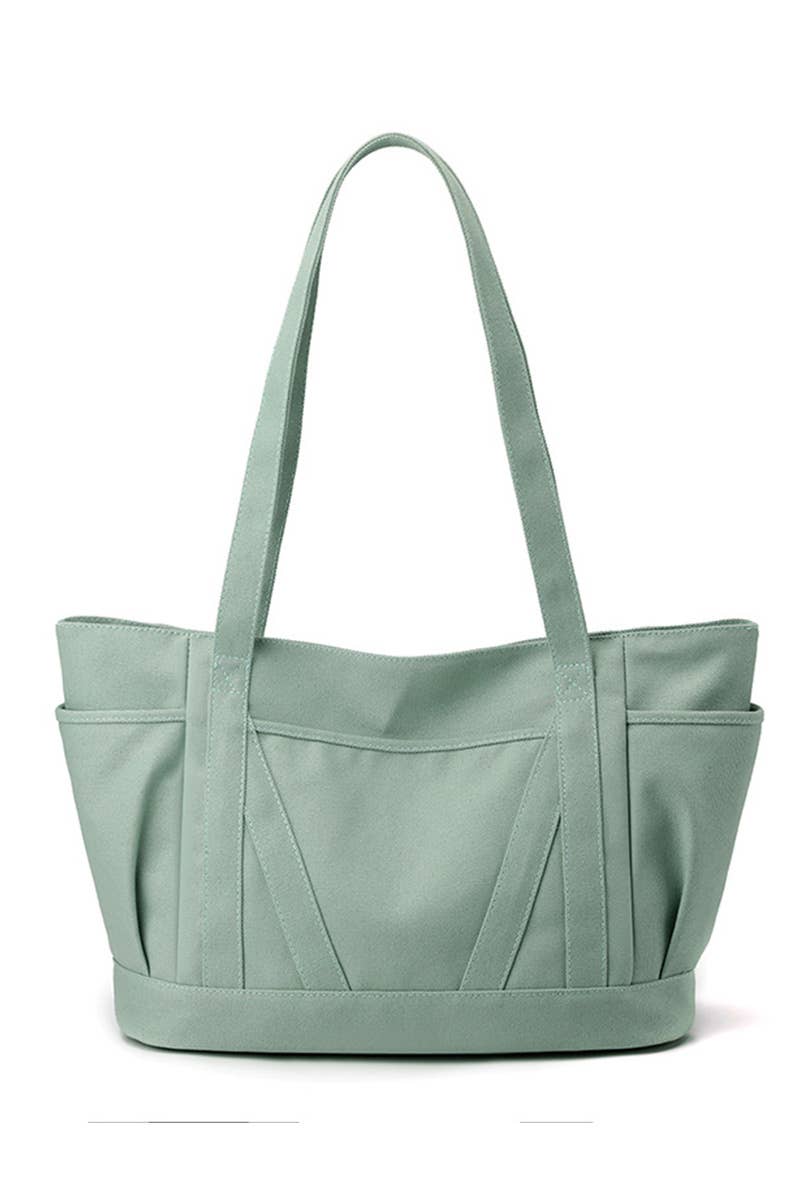 STORAGE POCKET LARGE CANVAS SHOPPER BAG_CUAB0102
