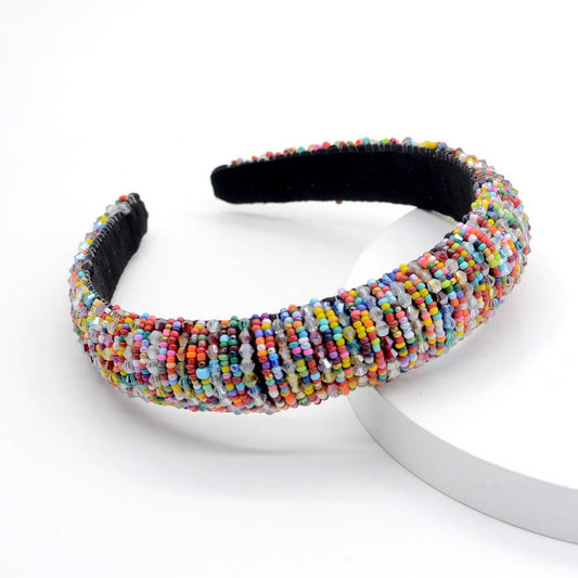 HANDMADE RICE BEAD HAIR HOOP_CWAHA0368