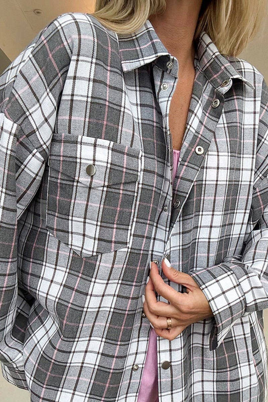 CWTSTL905_PLAID CASUAL LAPEL LONG SLEEVE SHIRT