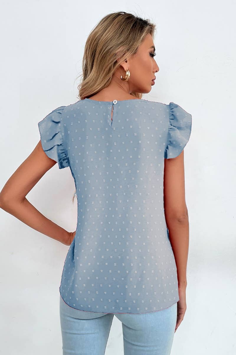 CWTBLSL0249_WOMEN'S CREW NECK HOLLOWED OUT SLEEVELESS TOP