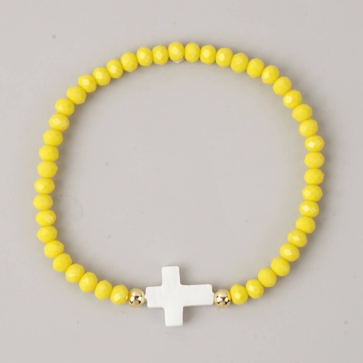 CROSS COLORED CRYSTAL HANDMADE BRACELET