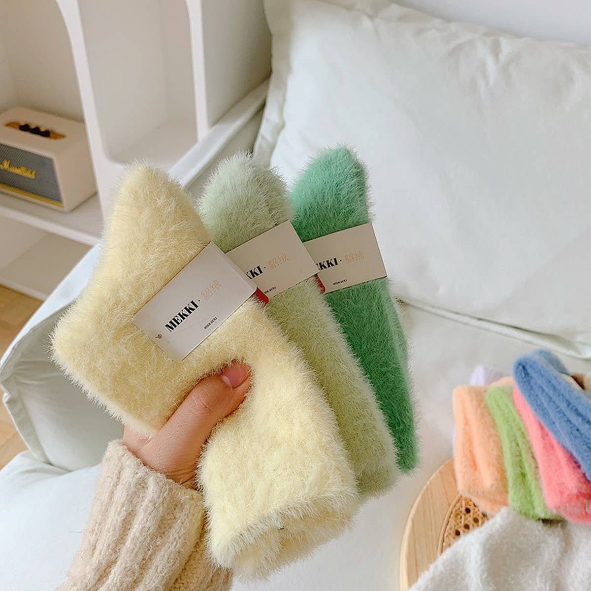 NEW AUTUMN AND WINTER CANDY COLOR THICK SOCKS