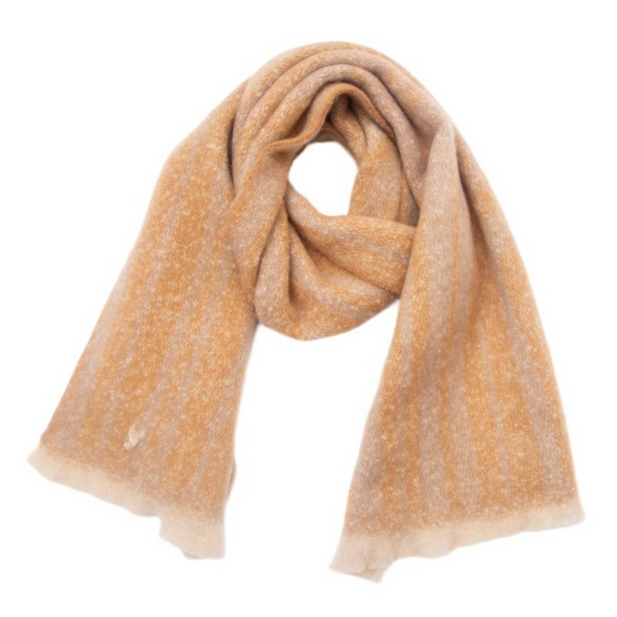 Geometric Loop Yarn Winter Scarf with  Shawl Wrap