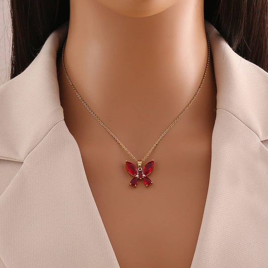 STYLISH BUTTERFLY COLLARBONE CHAIN NECKLACE_CWAHA0875