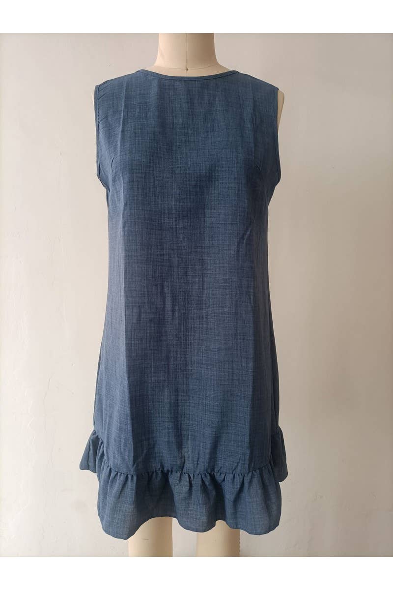 CWDMD01243_2025 SPRING SUMMER WOMEN TIE STRAP RUFFLE DRESS