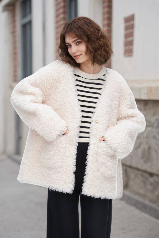 CWOCAL2321_FASHIONABLE LAMBSWOOL THICK LOOSE COAT