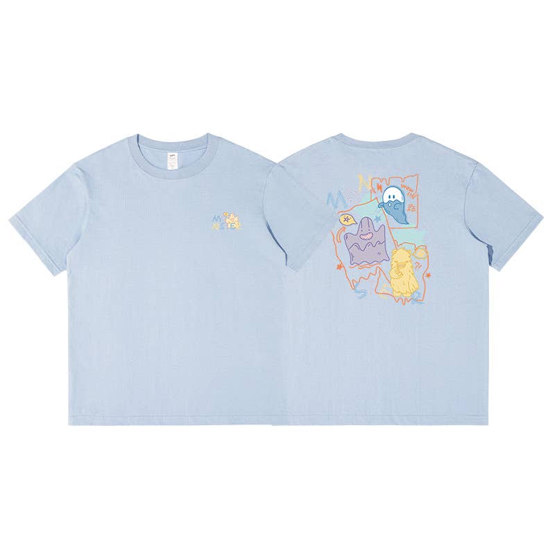 CWTTS0939_ALPHABET ANIMAL PRINT ROUND NECK CASUAL T SHIRT