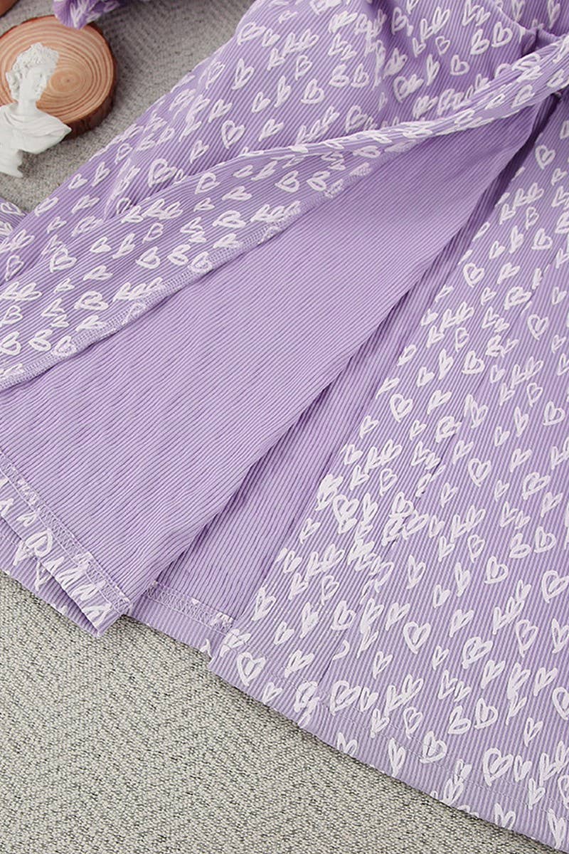 CWSBSL0143_SPRING NEW PURPLE SOFT PAJAMAS TWO-PIECE SET