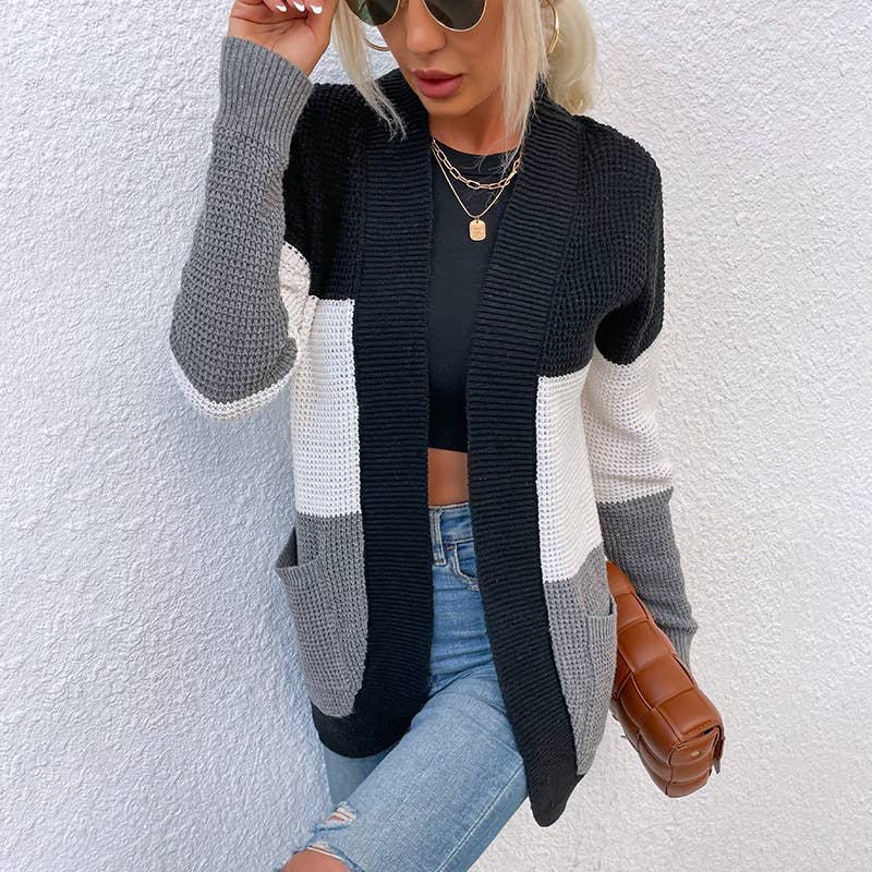 CASUAL SWEATER COLOR SWEATER CARDIGAN COAT
