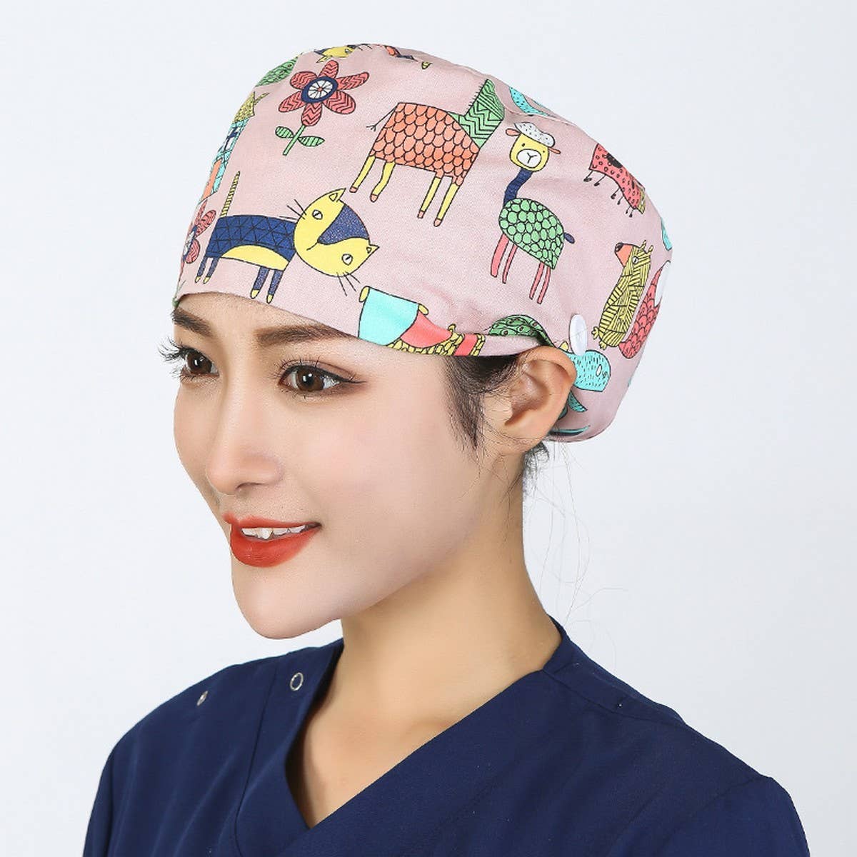 NURSE CAP OPERATING ROOM ADJUSTABLE ROUND CAP_CWAH3336