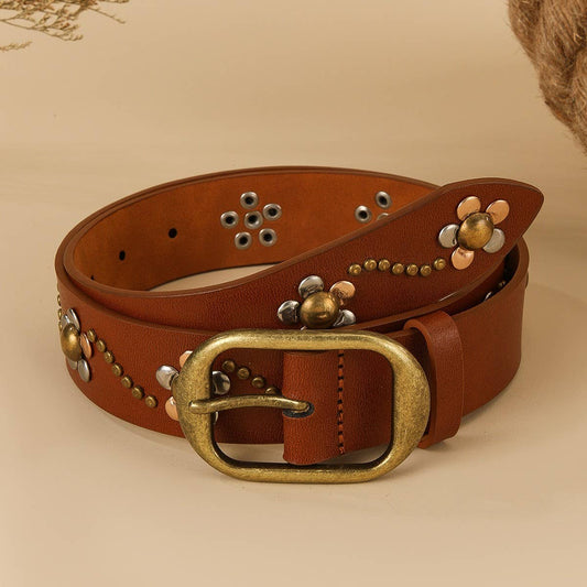 PUNK STREET FASHION RIVET METAL HARDWARE BELT_CWMM3934