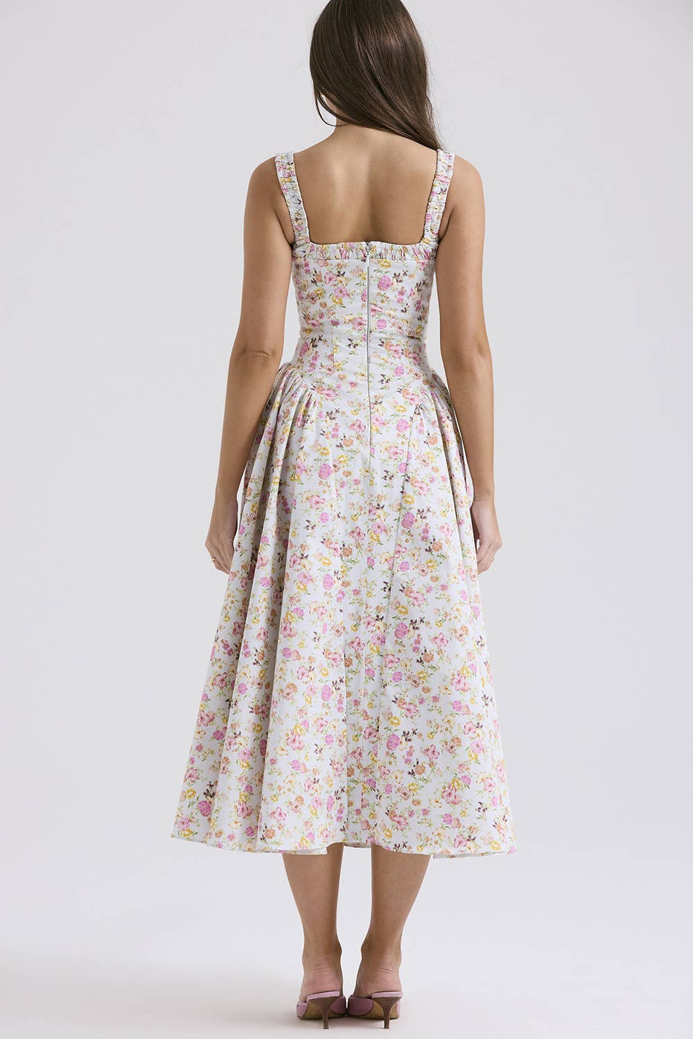 FLORAL BOHO CHIC HALTER DRESS WITH SLIMMING WAIST