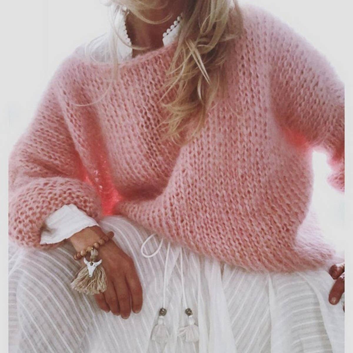 Women's Faux Mohair Knit Sweater Fall/Winter