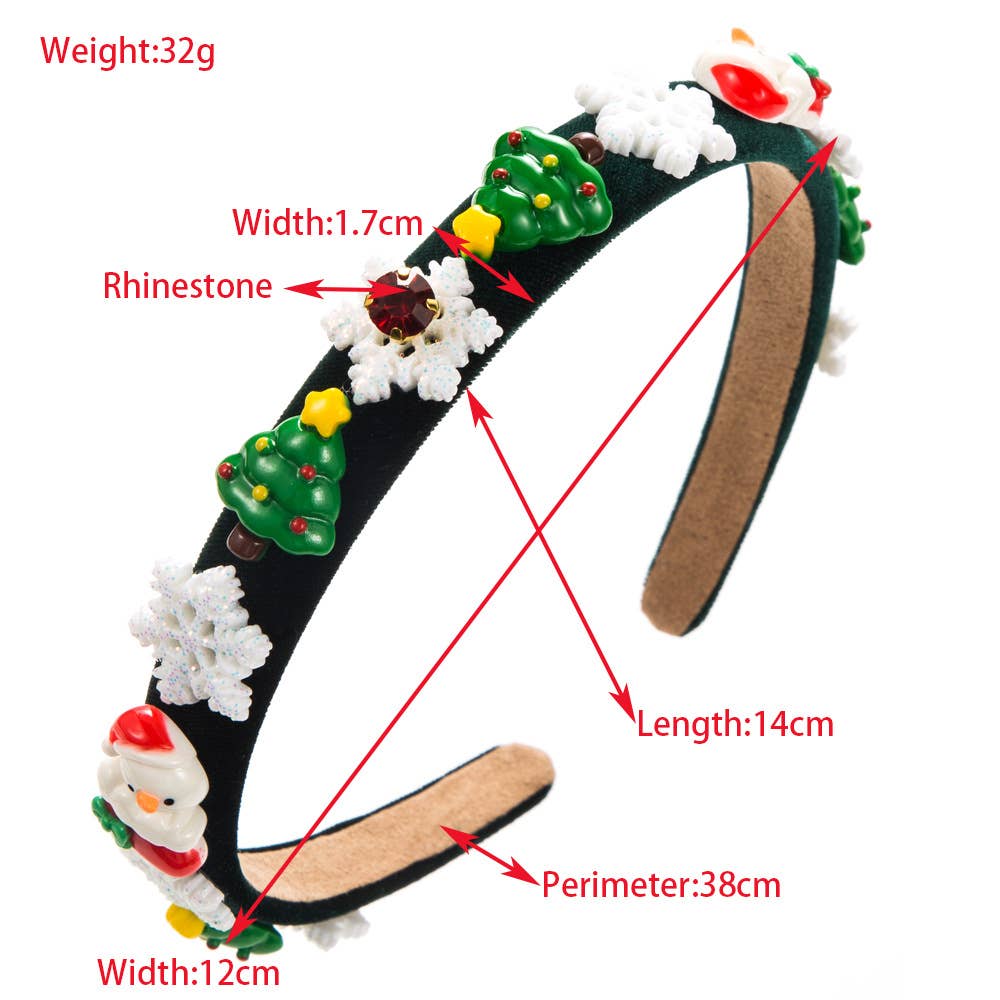CHRISTMAS FLANNELETTE HAIRBAND WITH FINE EDGE