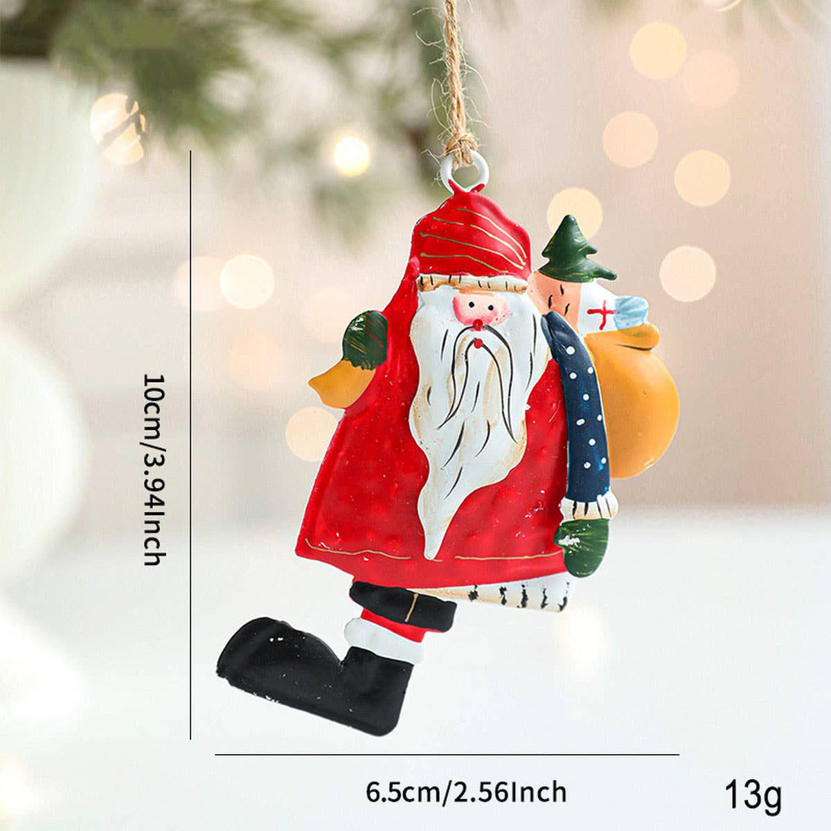 Rustic Iron Angel Santa Snowman Tree Hanging