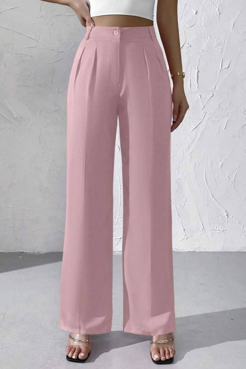 CWBLP1976_CHIC HIGH-WAISTED DRAPED WIDE LEG TROUSERS