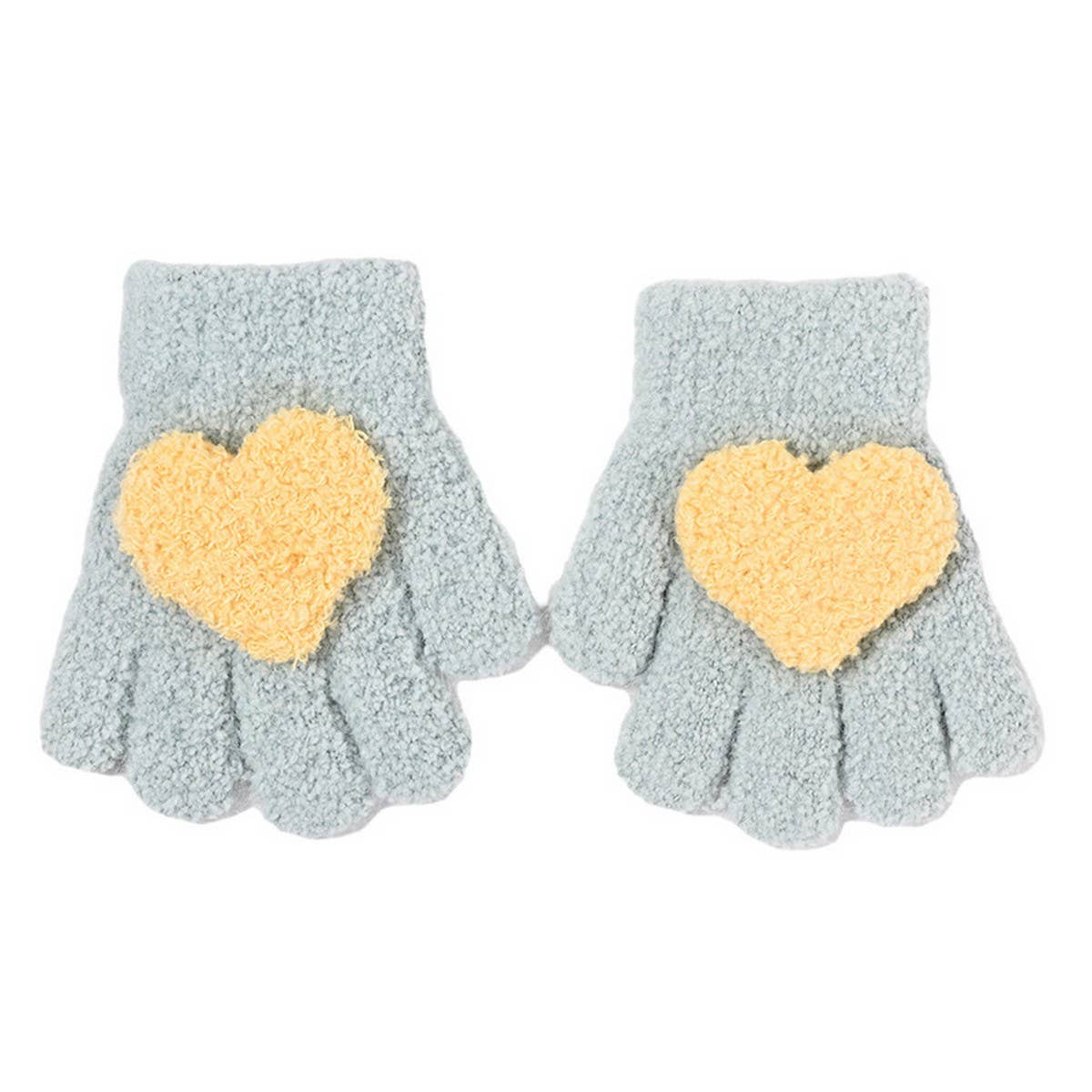 CWAG0279_FIVE-FINGER HEART KNITTED CHILDREN'S GLOVES
