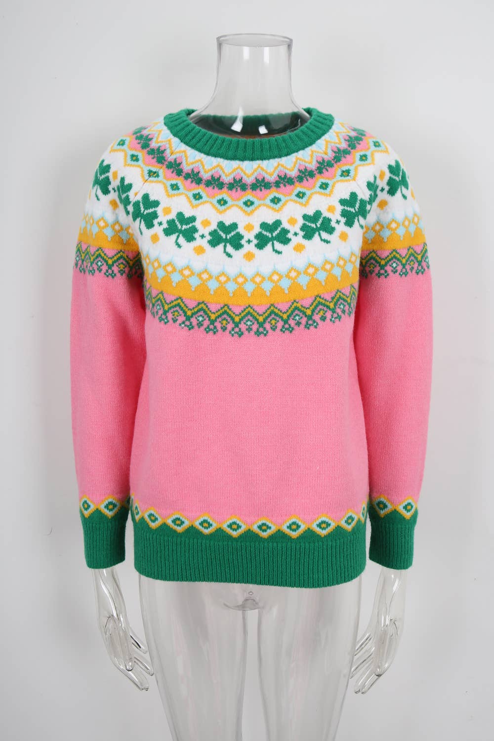 Christmas jacquard round-neck pullover sweater