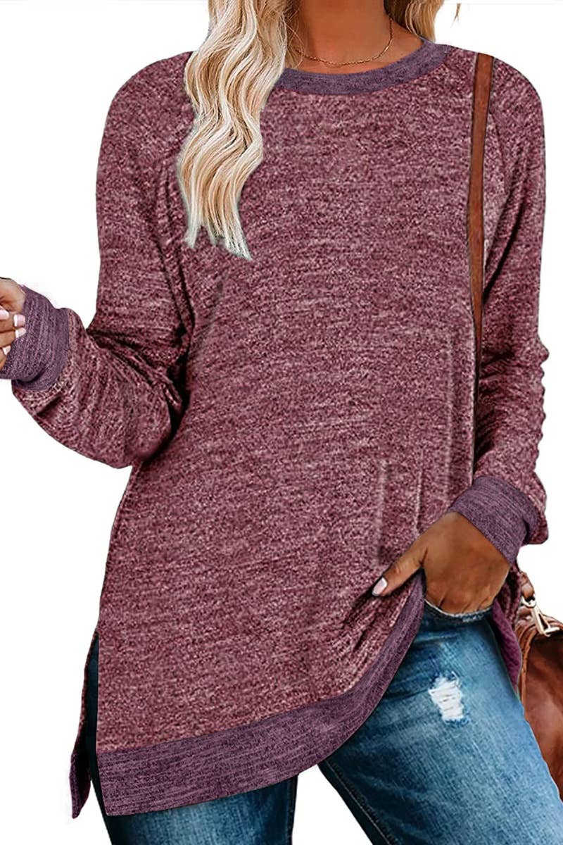 CWTBLL1889_CREW-NECK LONG-SLEEVED JUMPER WITH A SLIT