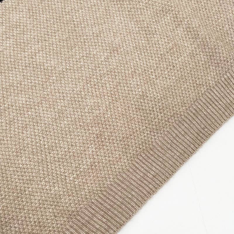 Color-blocked long-sleeved round-neck sweater