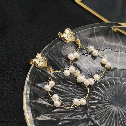 NEW SIMPLE HIGH-END NATURAL PEARL EARRINGS
