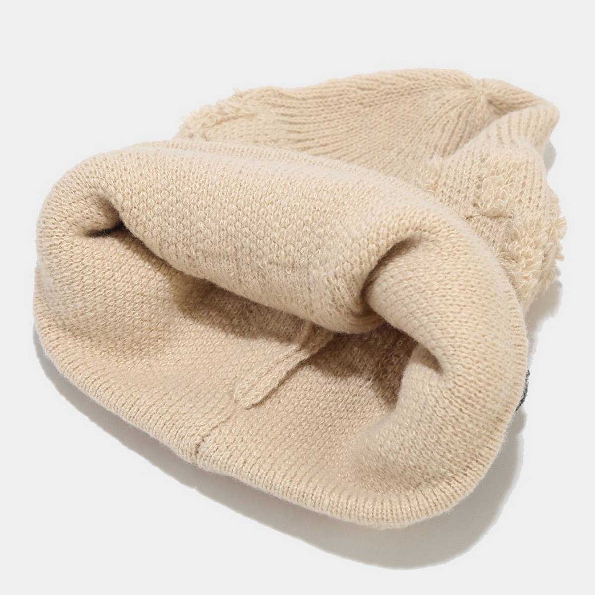 WARM AND WINDPROOF STITCHING PLUSH KNITTED HAT_CWAH1603