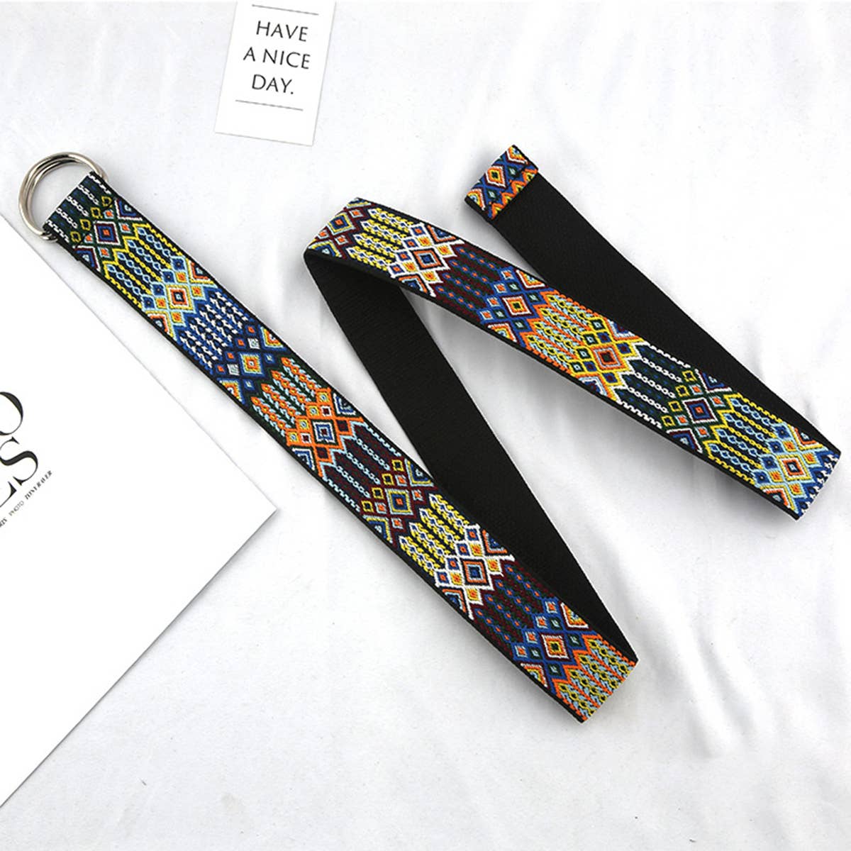 CWABE0951_CANVAS DOUBLE BUCKLE JEANS DECORATIVE BELT