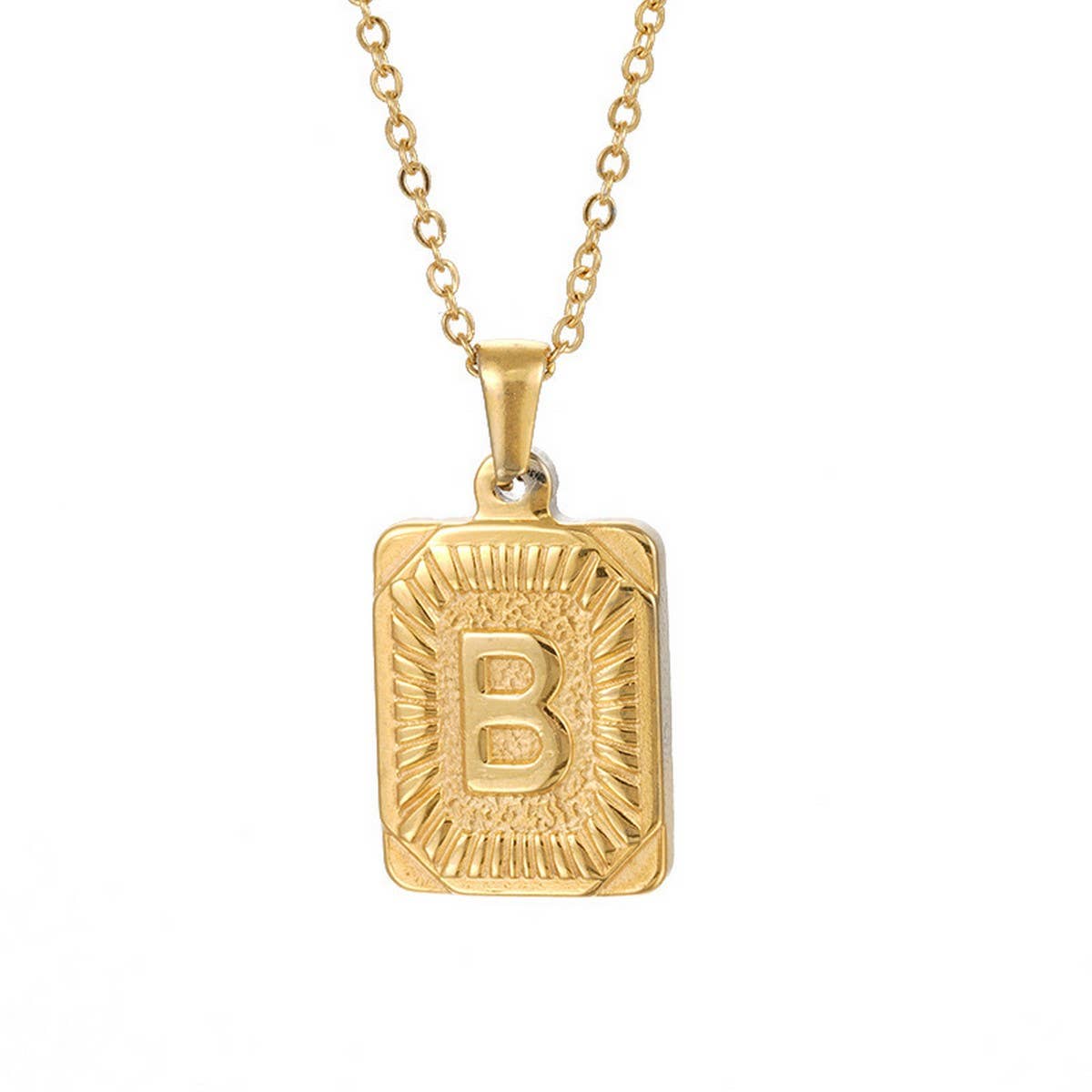CWAJE1937_Square Stainless Steel Letter Fashion Necklace