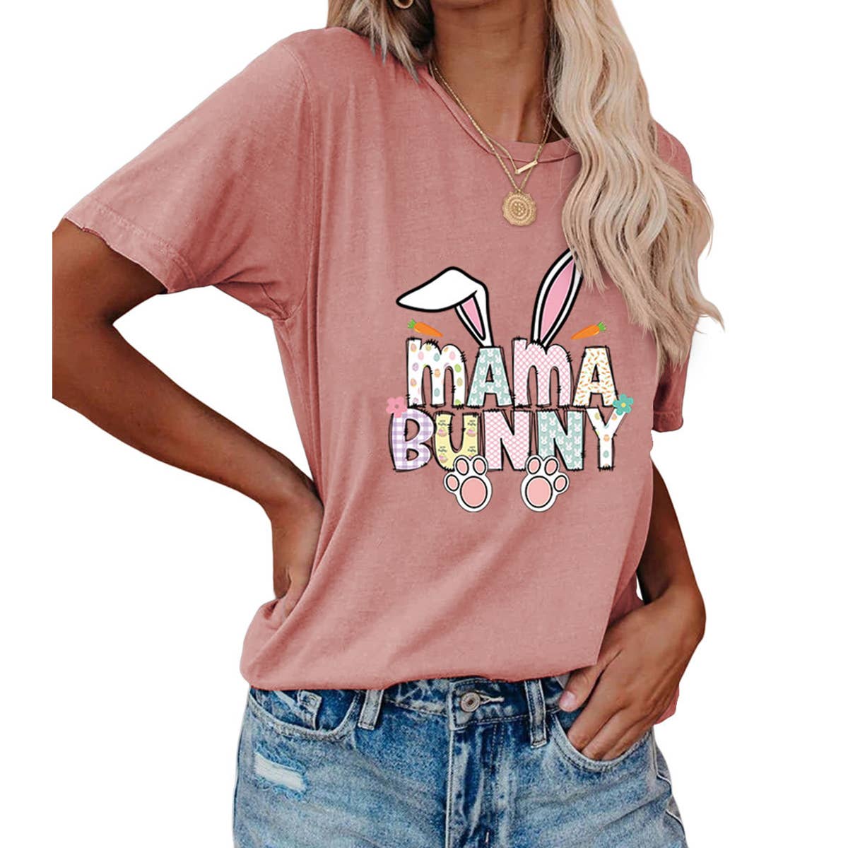 EASTER PULLOVER ROUND NECK FASHION PRINTED T SHIRT_CWTTS0855