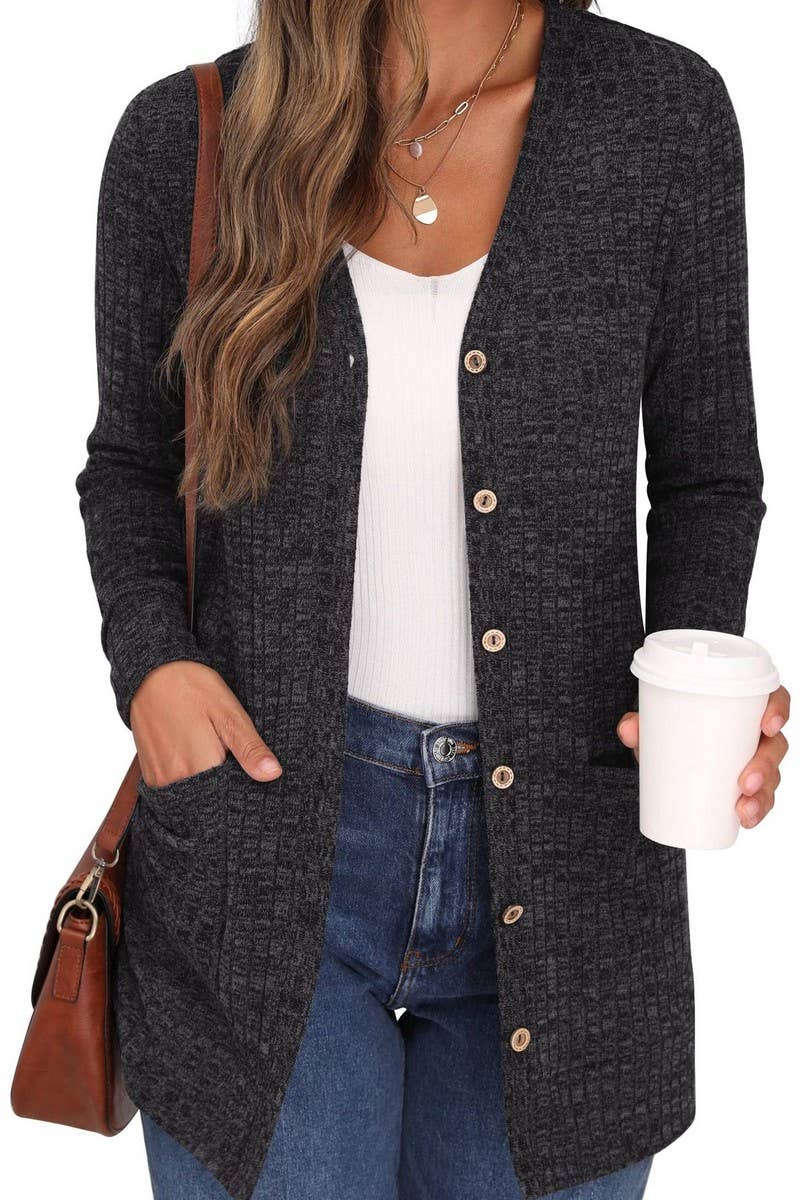 CWOCAL0569_Button Down Long Sleeve Casual Top